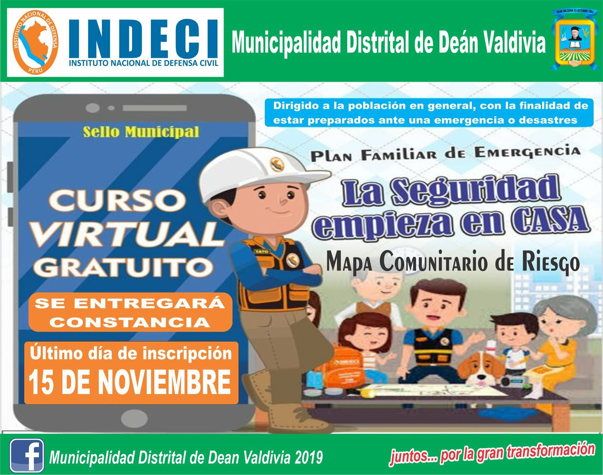 Curso Virtual Gratuito - Plan Familiar de Emergencia “LA SEGURIDAD EMPIEZA EN CASA”