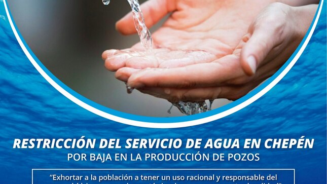 Sedalib anuncia la restricción de agua debido a la baja producción en los pozos.
Usemos sabiamente este recurso muy importante.