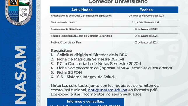 ¡Atención! estudiantes de la Unasam