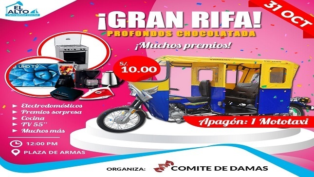 Llévate una mototaxi - Rifa Comité de Damas