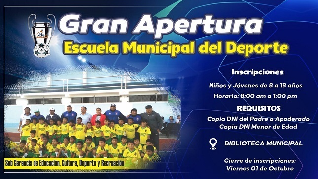 Gran apertura: "Escuela Municipal del Deporte"