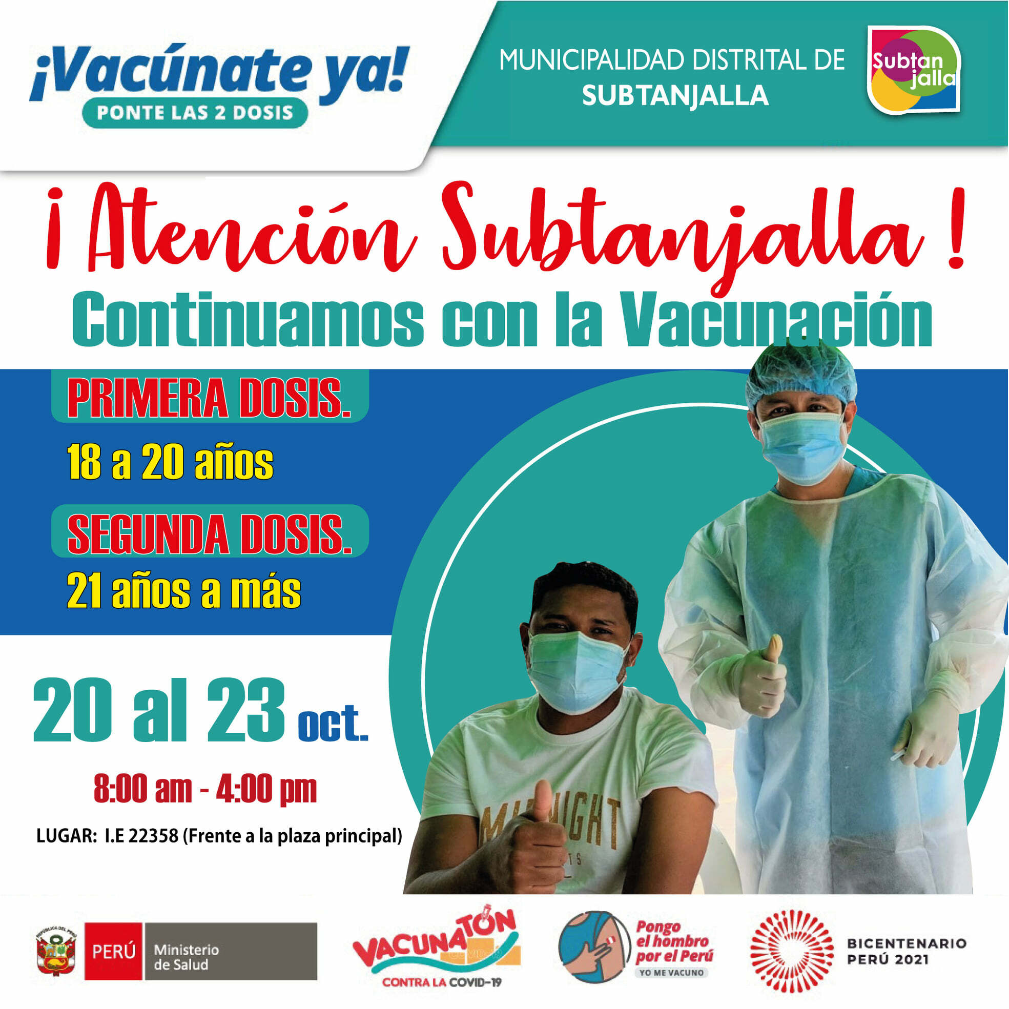¡CONTINUAMOS CON LA VACUNACIÓN SUBTANJALLA!