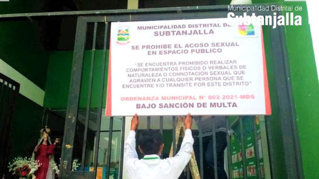 Como parte de las acciones de sensibilización emprendidas por la Municipalidad Distrital de Subtanjalla, a través de diversas gerencias.