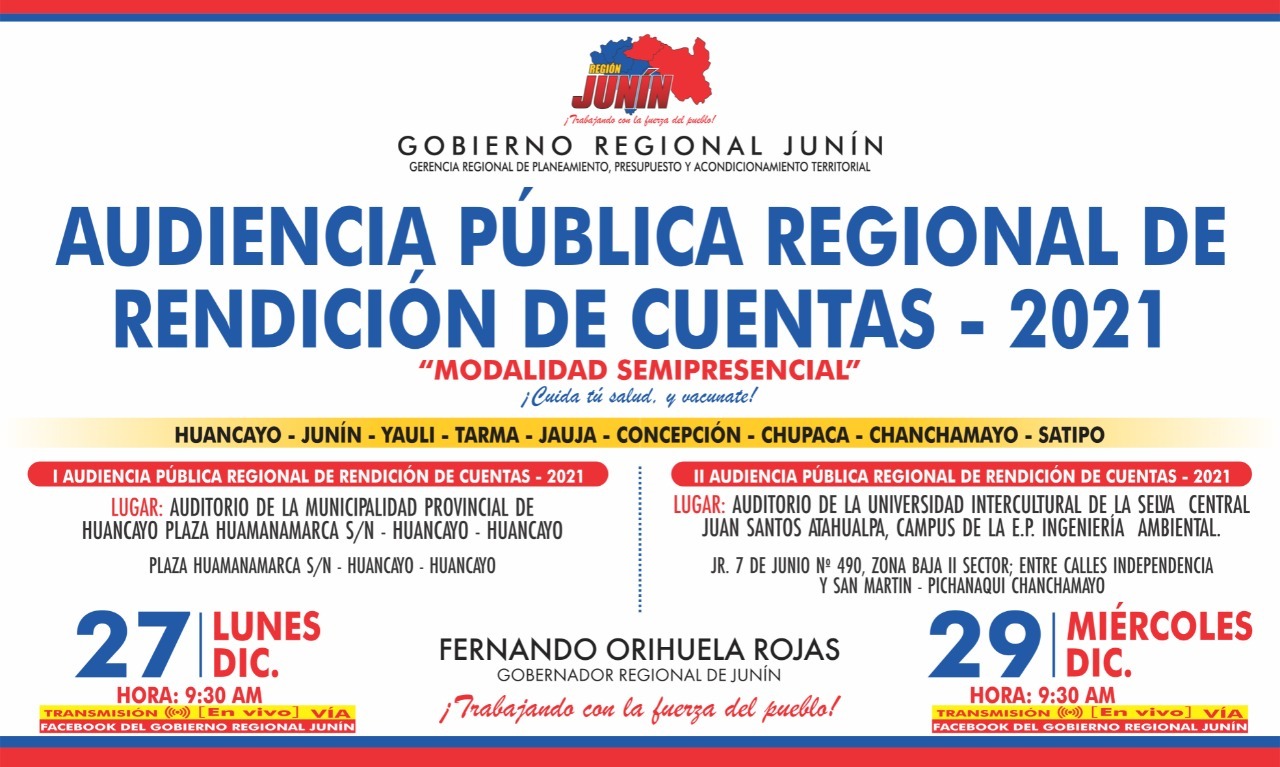 I AUDIENCIA PUBLICA REGIONAL DE RENDICION DE CUENTAS -2021