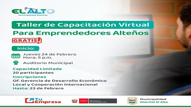 Taller de capacitación virtual para emprendedores