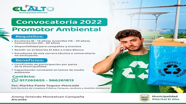 Convocatoria de promotores ambientales voluntarios