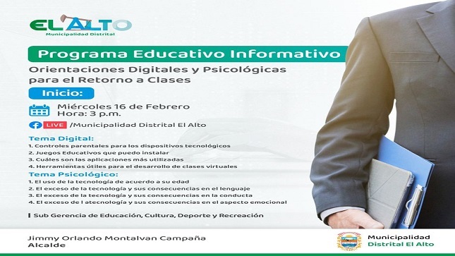 Orientación psicológica y digital para el retorno a clases