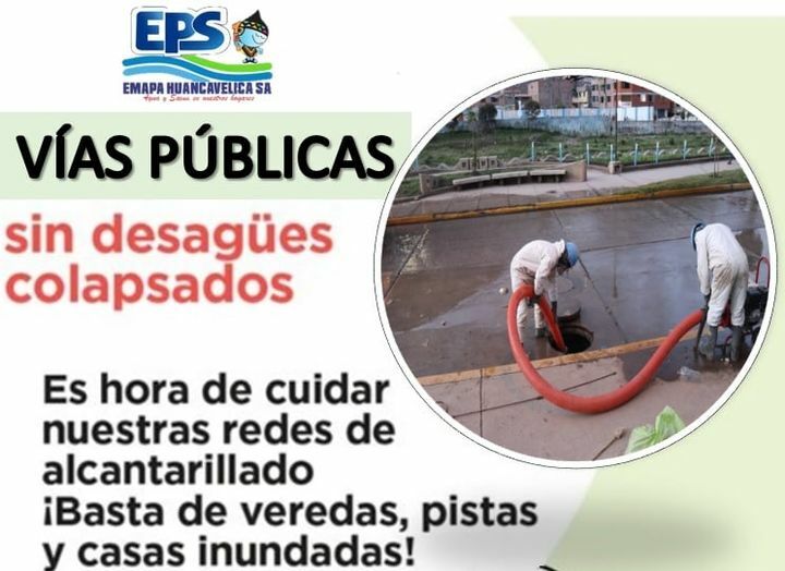 Campaña de Educación Sanitaria para prevenir arrojar materiales no permitidos al alcantarillado, tales como bolsas de plástico,  toallas higiénicas, pañales descartables, papel higiénico, entre otros y evitar atoros, aniegos y el colapso de la red de desagüe.