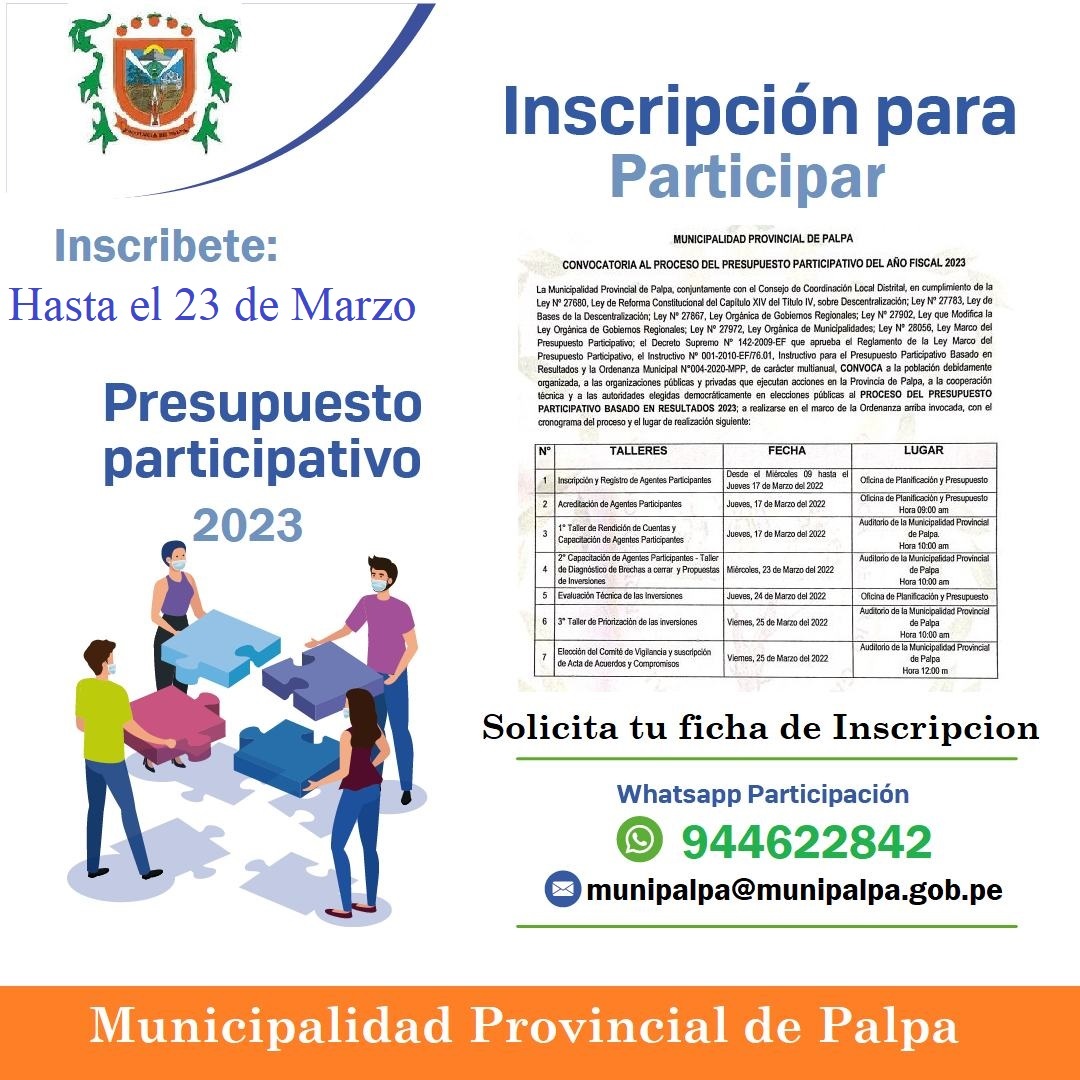 Inscripciones Presupuesto Participativo 2023