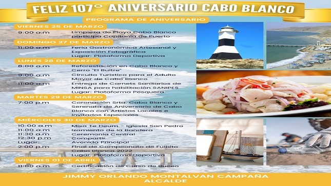 Feliz 107° Aniversario de Cabo Blanco