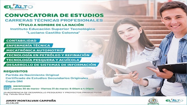 Convocatoria de estudios técnicos