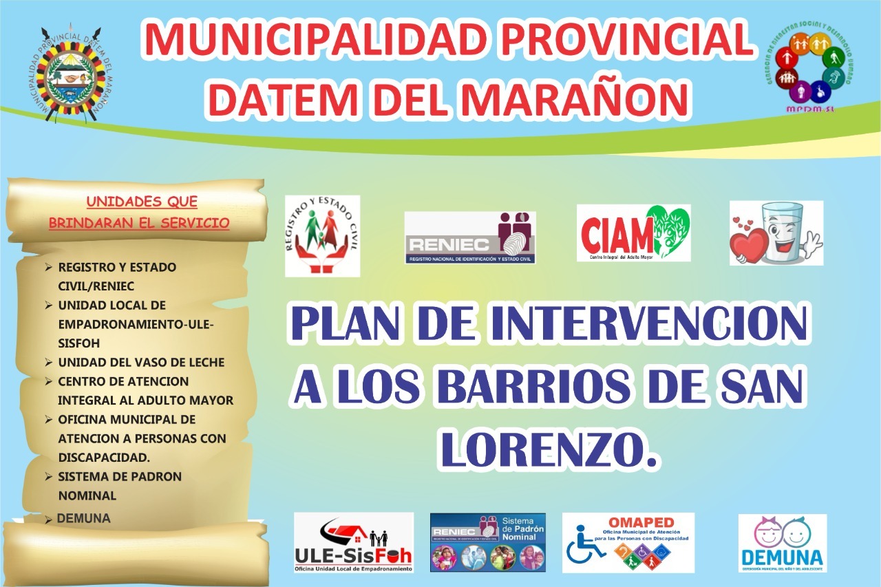 PLAN DE INTERVECION A LOS BARRIOS DE SAN LORENZO