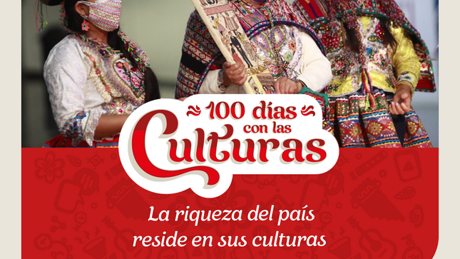 En estos 100 días de manera articulada con el Ministerio de Salud hemos llevado la vacunación contra el Covid-19 a nuestros hermanos y hermanas indígenas, a la fecha son más de un millón de dosis administradas. 
Para los trabajadores del arte, hemos aprobado el plan de recuperación de las industrias culturales y el plan anual de estímulos económicos a través del cual, con visión descentralizada, destinaremos más de 29 millones de soles a proyectos relacionados a la actividad cinematográfica, de promoción del libro y la lectura, las artes escénicas, visuales y la música.
Nuestra gestión no le teme a los retos y al llegar encontramos en situación de riesgo importantes zonas arqueológicas de nuestro país entre ellas el complejo arqueológico de Kuélap, que a 9 días de gestión declaramos en emergencia y hoy, ante el lamentable derrumbe de una muralla, venimos atendiendo y continuaremos hasta lograr su entera recuperación. Asimismo, para el patrimonio cultural en riesgo de colapso hemos destinado más de 8 millones de soles para actividades de restauración.
Estamos trabajando con visión descentralizada a través de nuestras Direcciones Desconcentradas que se encuentran en todo el país impulsando proyectos en favor del patrimonio cultural, las industrias culturales y la protección de los derechos de las comunidades.
Tenemos varios proyectos en camino y una política que apuesta por la transparencia y la permanente rendición de cuentas. La razón de ser de la gestión pública son los ciudadanos y ciudadanas con quienes nos sentimos estamos comprometidos. Este es solo el comienzo.

ALEJANDRO SALAS ZEGARRA
Ministro de CulturaPara los trabajadores del arte, hemos aprobado el plan de recuperación de las industrias culturales y el plan anual de estímulos económicos a través del cual, con visión descentralizada, destinaremos más de 29 millones de soles a proyectos relacionados a la actividad cinematográfica, de promoción del libro y la
lectura, las artes escénicas, visuales y la música.
Nuestra gestión no le teme a los retos y al llegar encontramos en situación de riesgo importantes zonas arqueológicas de nuestro país entre ellas el complejo arqueológico de Kuélap, que a 9 días de gestión declaramos en emergencia y hoy, ante el lamentable derrumbe de una muralla, venimos atendiendo y continuaremos hasta lograr su entera recuperación. Asimismo, para el patrimonio
cultural en riesgo de colapso hemos destinado más de 8 millones de soles para actividades de restauración.
Estamos trabajando con visión descentralizada a través de nuestras Direcciones Desconcentradas que se encuentran en todo el país impulsando proyectos en favor del patrimonio cultural, las industrias culturales y la protección de los derechos de las comunidades.
Tenemos varios proyectos en camino y una política que apuesta por la transparencia y la permanente rendición de cuentas. La razón de ser de la gestión pública son los ciudadanos y ciudadanas con quienes nos sentimos estamos comprometidos. Este es solo el comienzo.

ALEJANDRO SALAS ZEGARRA
Ministro de Cultura