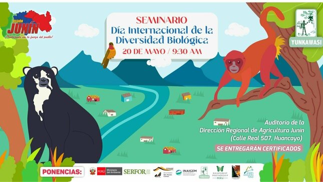 Seminario por el Dia Internacional de la Diversidad Biológica, a llevarse acabo el día 20 de mayo a horas 9:30 am, en el auditorio de la Dirección Regional de Agricultura