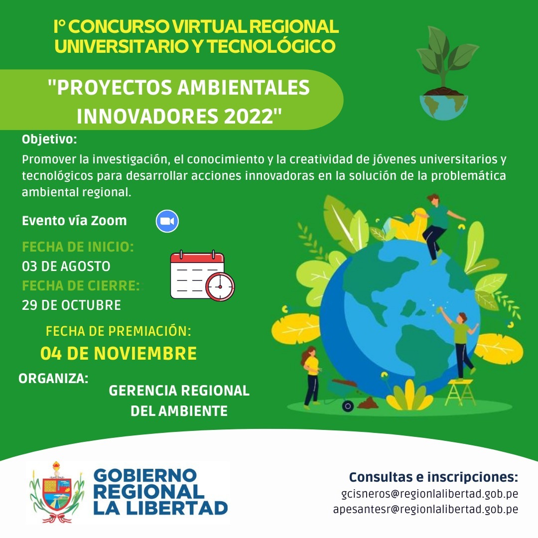 I Concurso Virtual Regional Universitario y Tecnológico “Proyectos Ambientales Innovadores 2022”