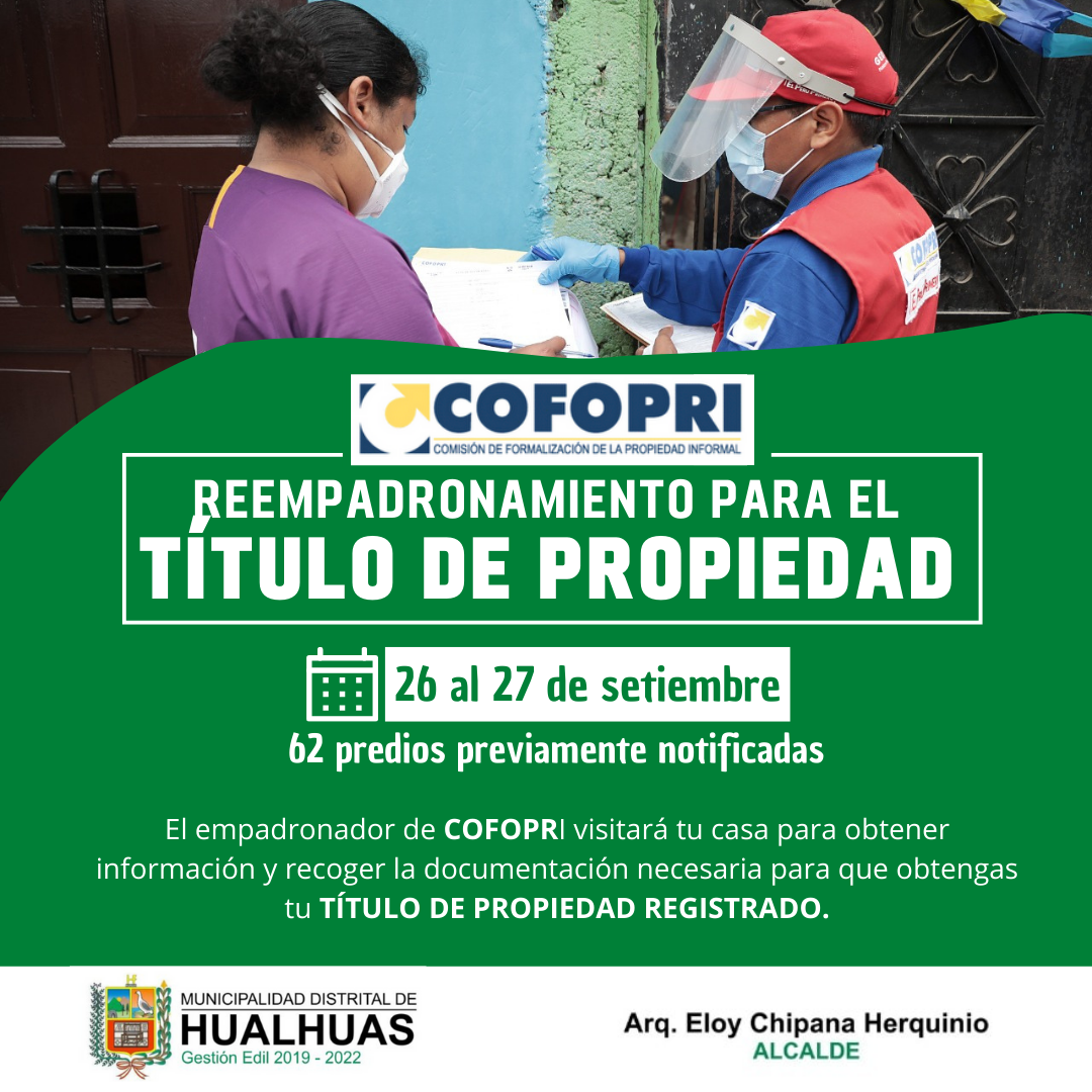 Reempadronamiento para el tรญtulo de propiedad de predios previamente notificados