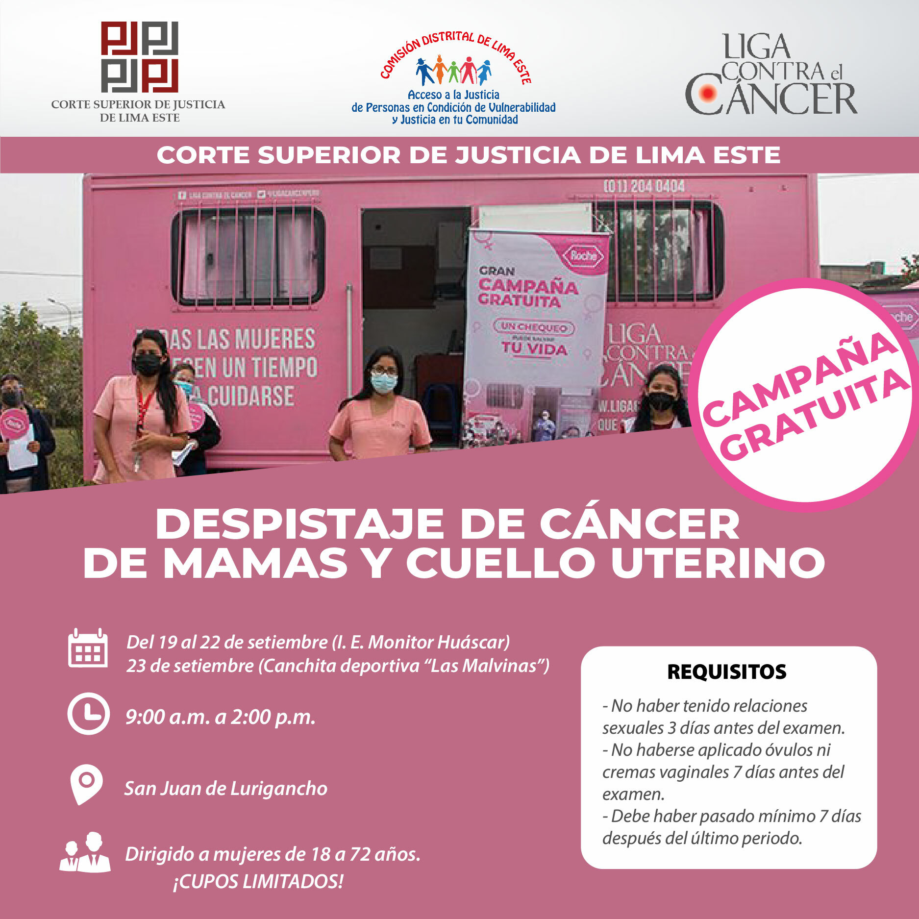 Campaña móvil gratuita a cargo de la Liga Contra el Cáncer.