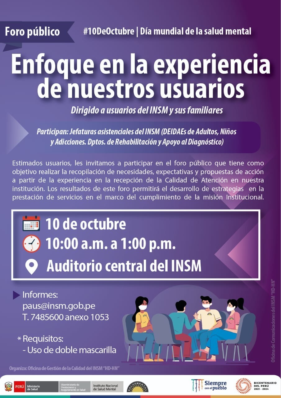 "Enfoque en la experiencia de nuestros usuarios"  10 de octubre