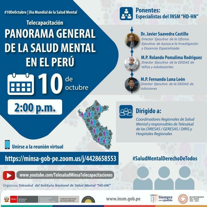 Telecapacitación: "Panorama general de la salud mental en el Perú"