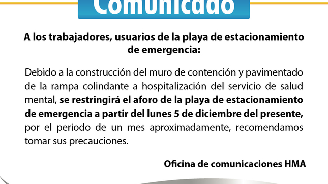 #Comunicado #HMA