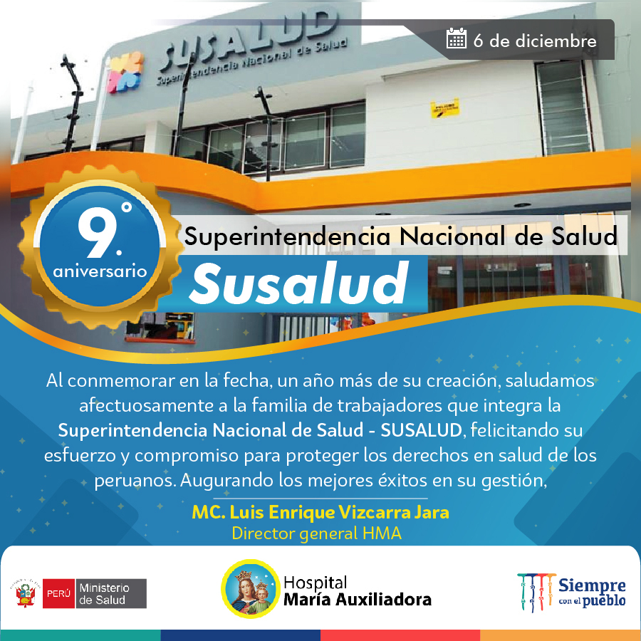 ¡Feliz aniversario Superintendencia Nacional de Salud - Susalud!