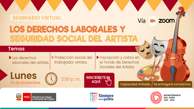 Seminario Virtual : “Los Derechos Laborales Y Seguridad Social del Artista"