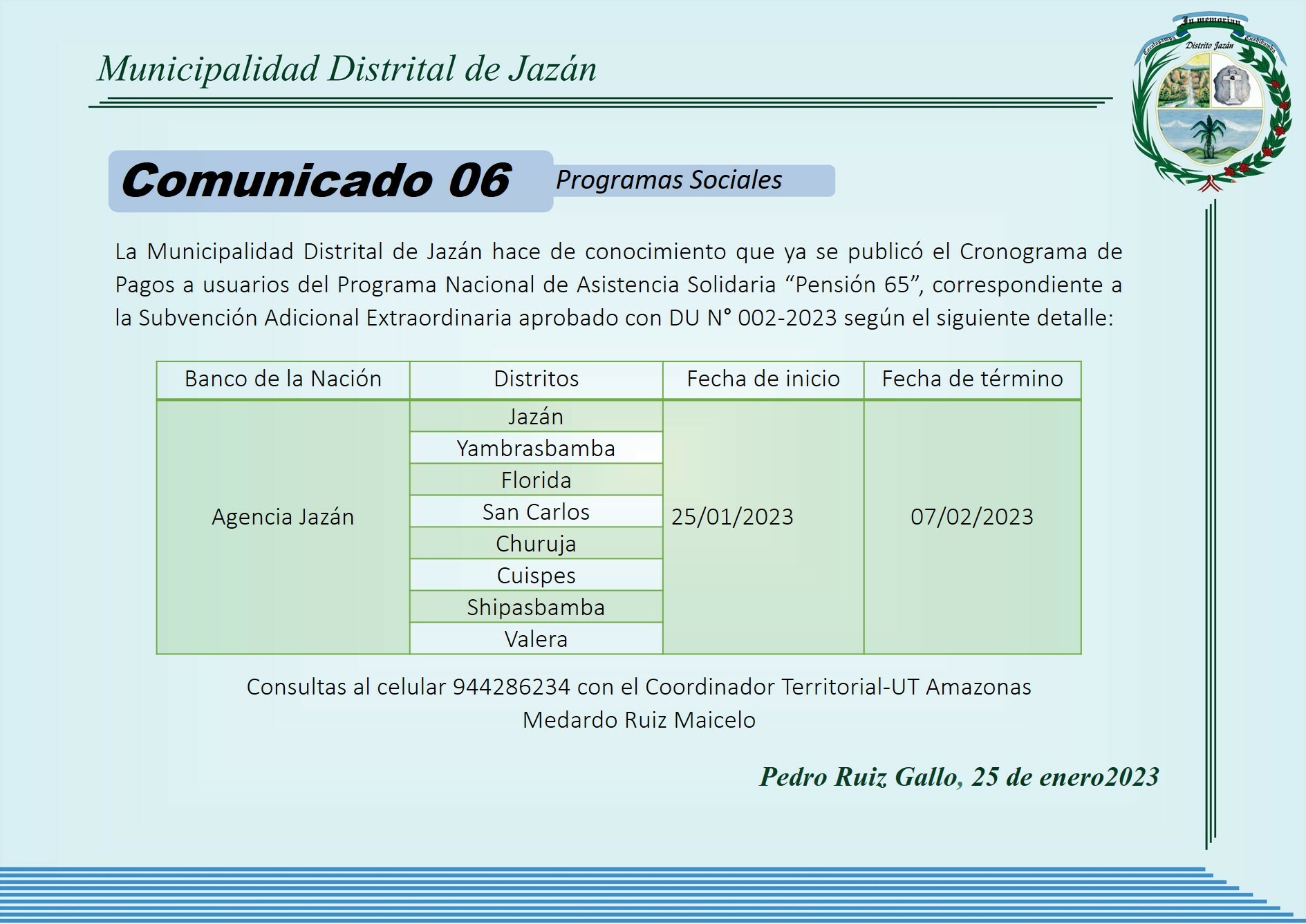 cronograma pension65