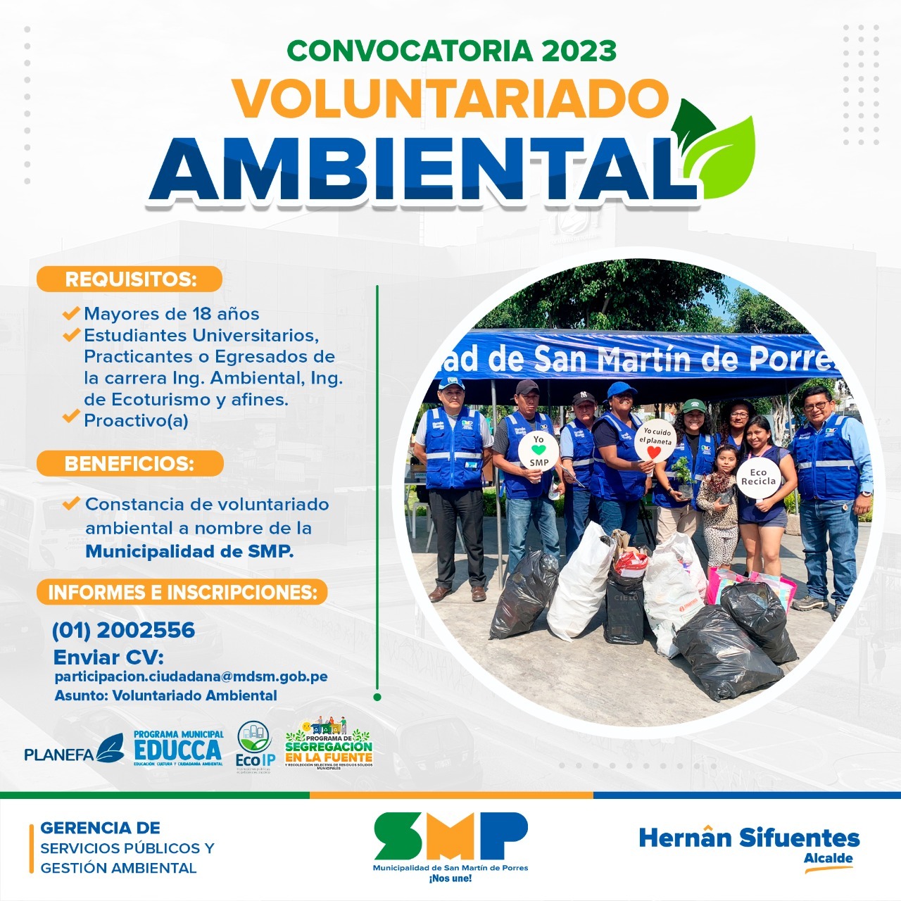 Flyer oficial de la convocatoria ambiental