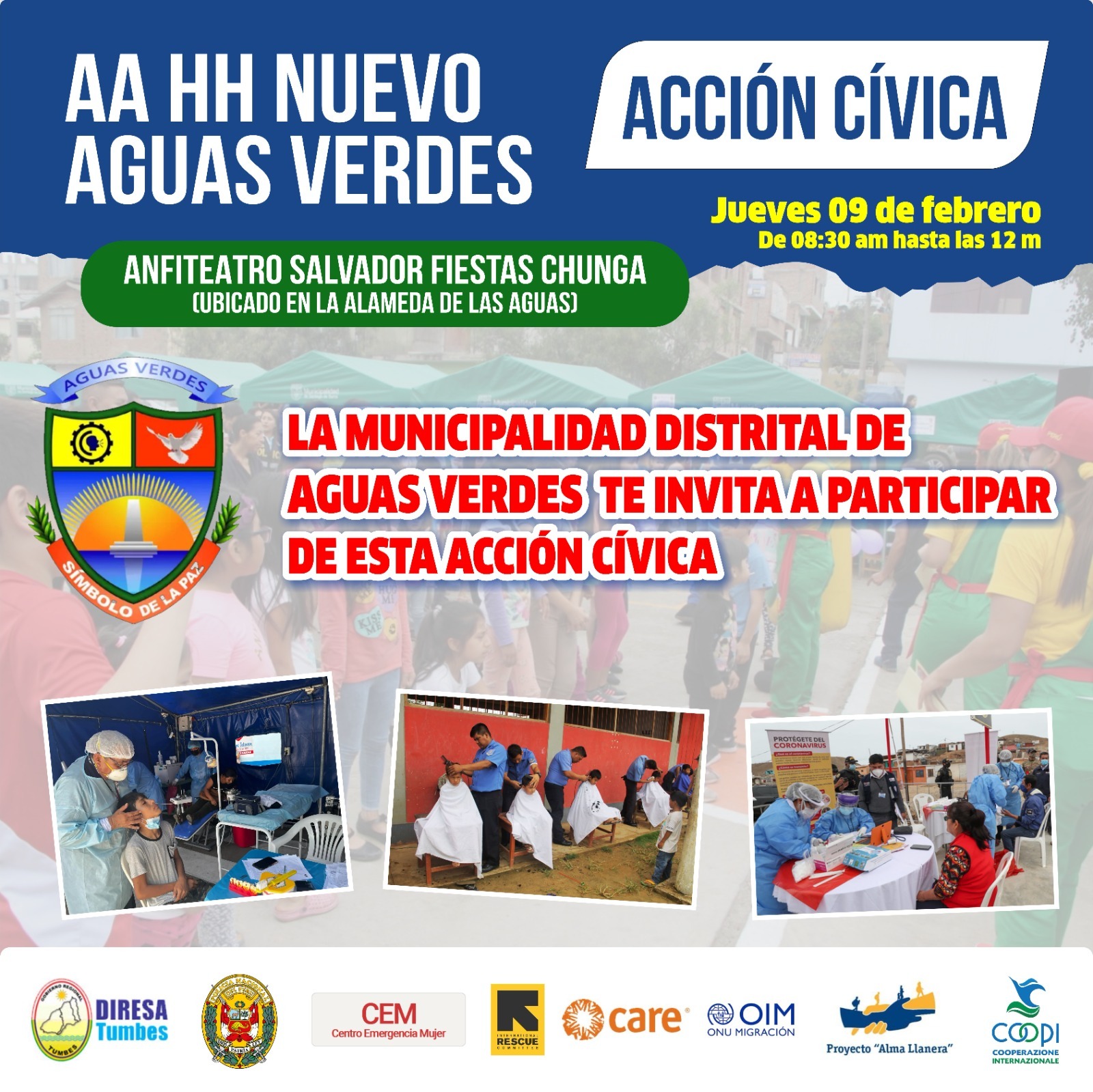 invitación a la comunidad a participar de la Acción Cívica