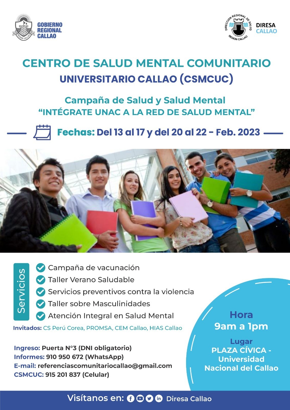 Campaña de Salud y Salud Mental "Integrate UNAC a la Red de Salud Mental"