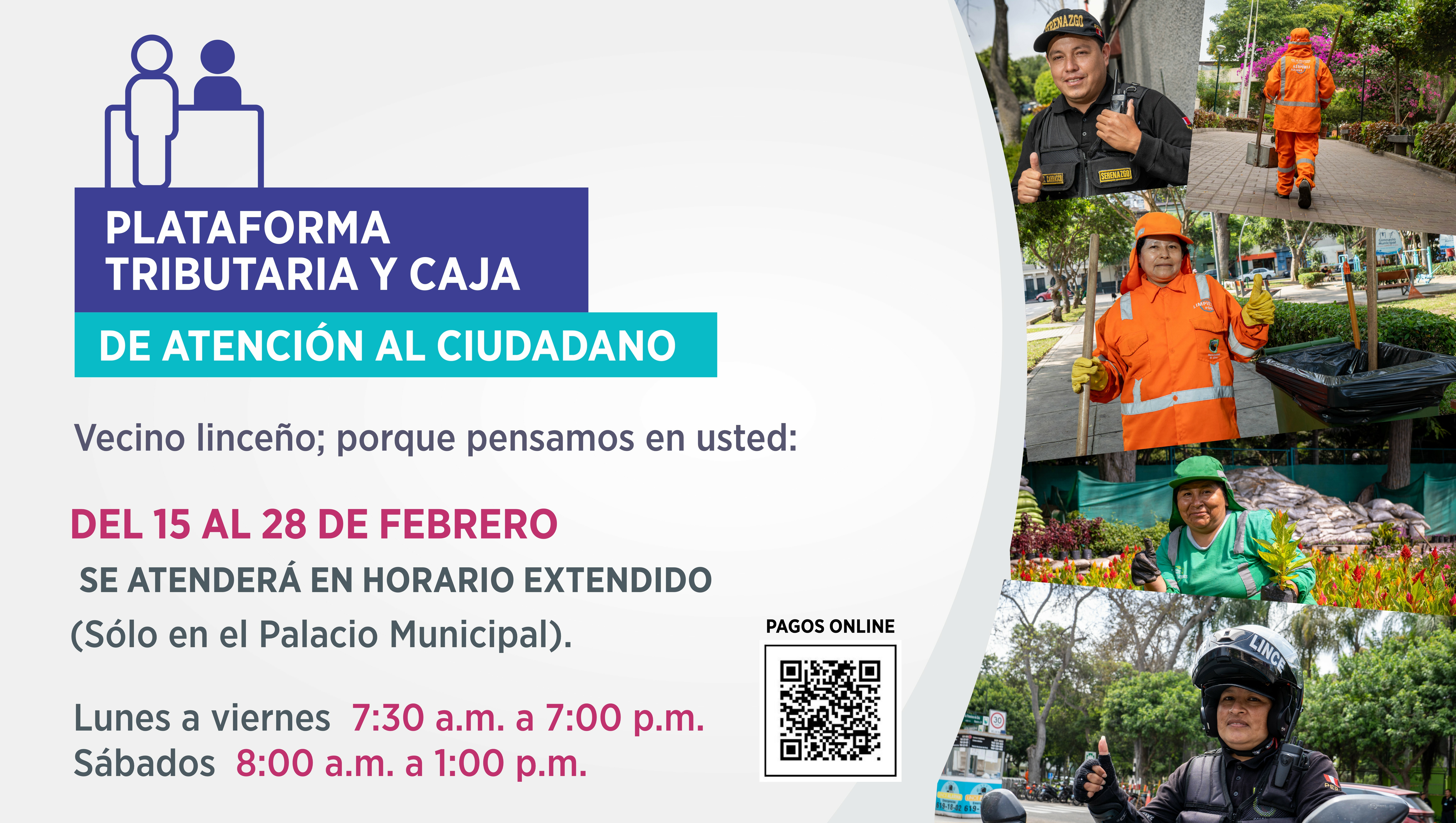 Horario extendido de Plataforma Tributaria y caja de Atención al Ciudadano