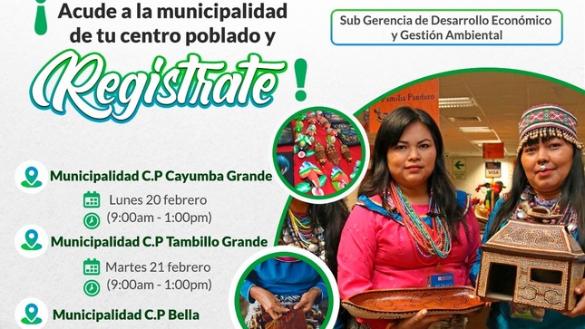 Acude a la Municipalidad de tu Centro Poblado