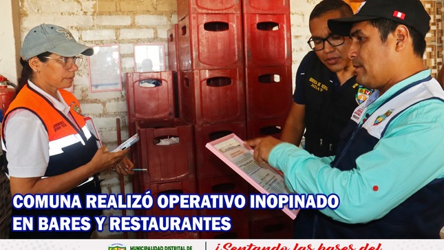 COMUNA REALIZÓ OPERATIVO INOPINADO EN BARES Y RESTAURANTES