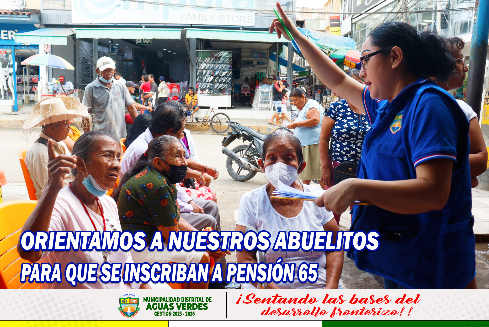 Orientamos a nuestros abuelitos para que se inscriban a Pensión 65