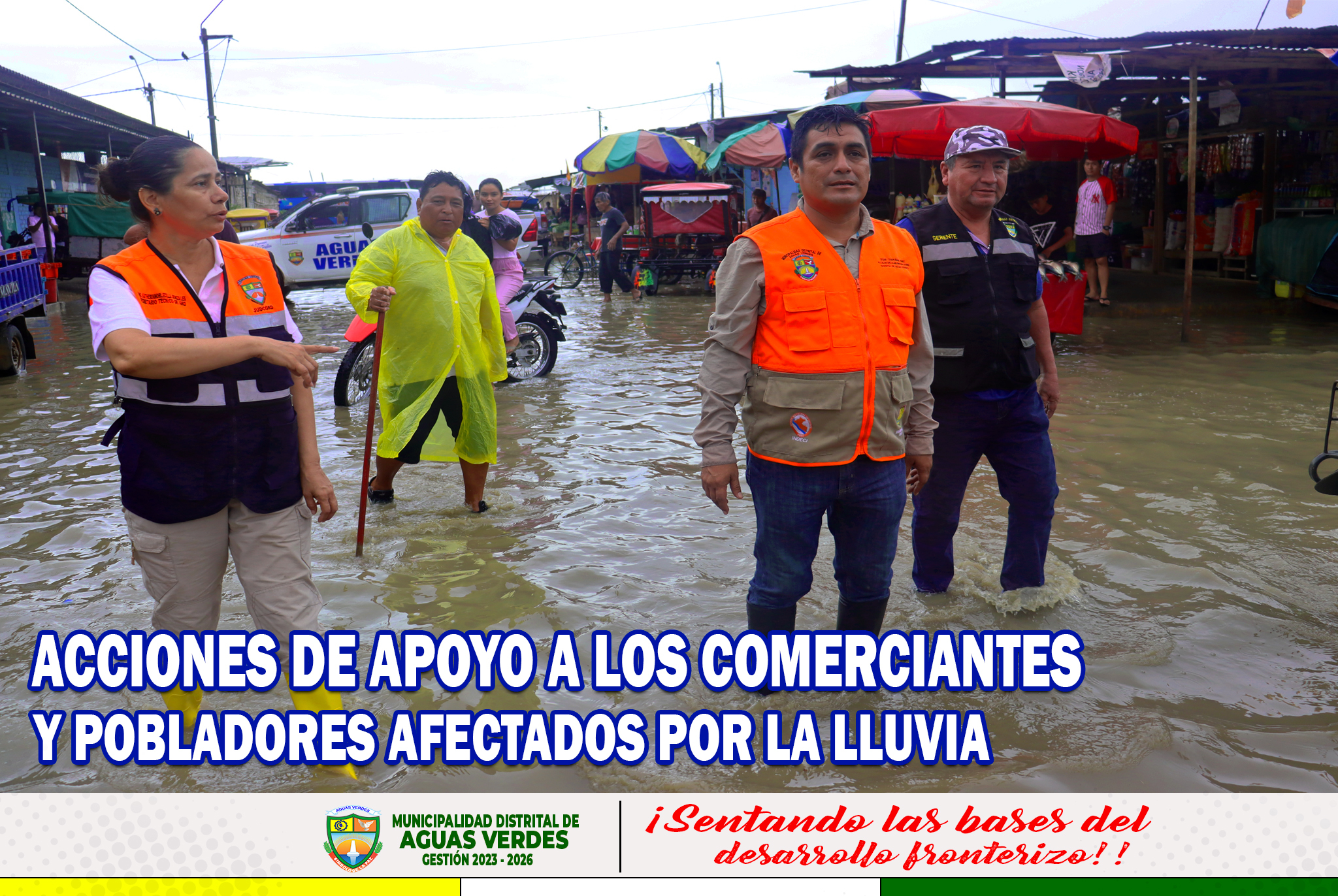 Acciones de apoyo a los comerciantes afectados por las lluvias