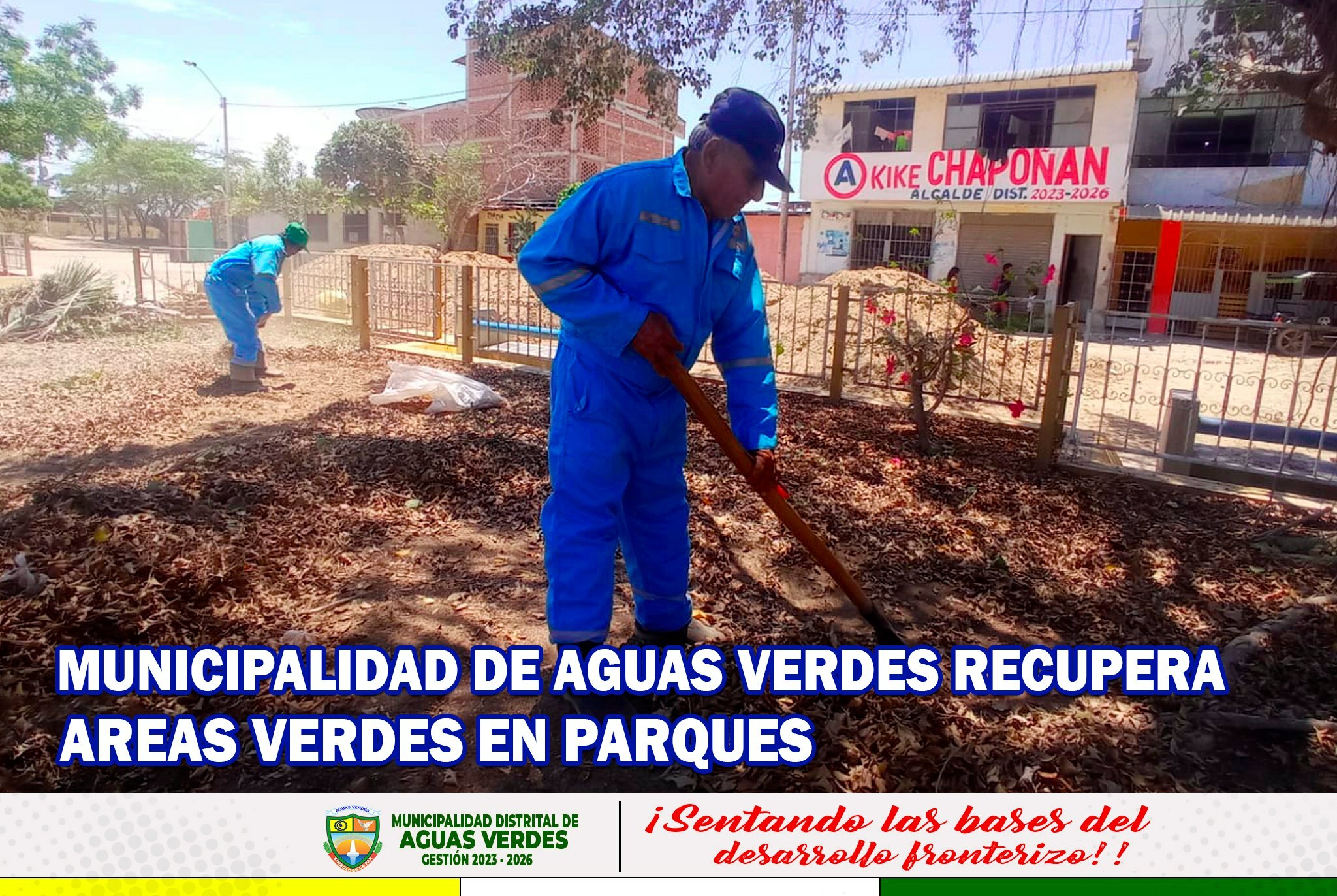 Municipalidad de Aguas Verdes recupera Áreas Verdes en parques