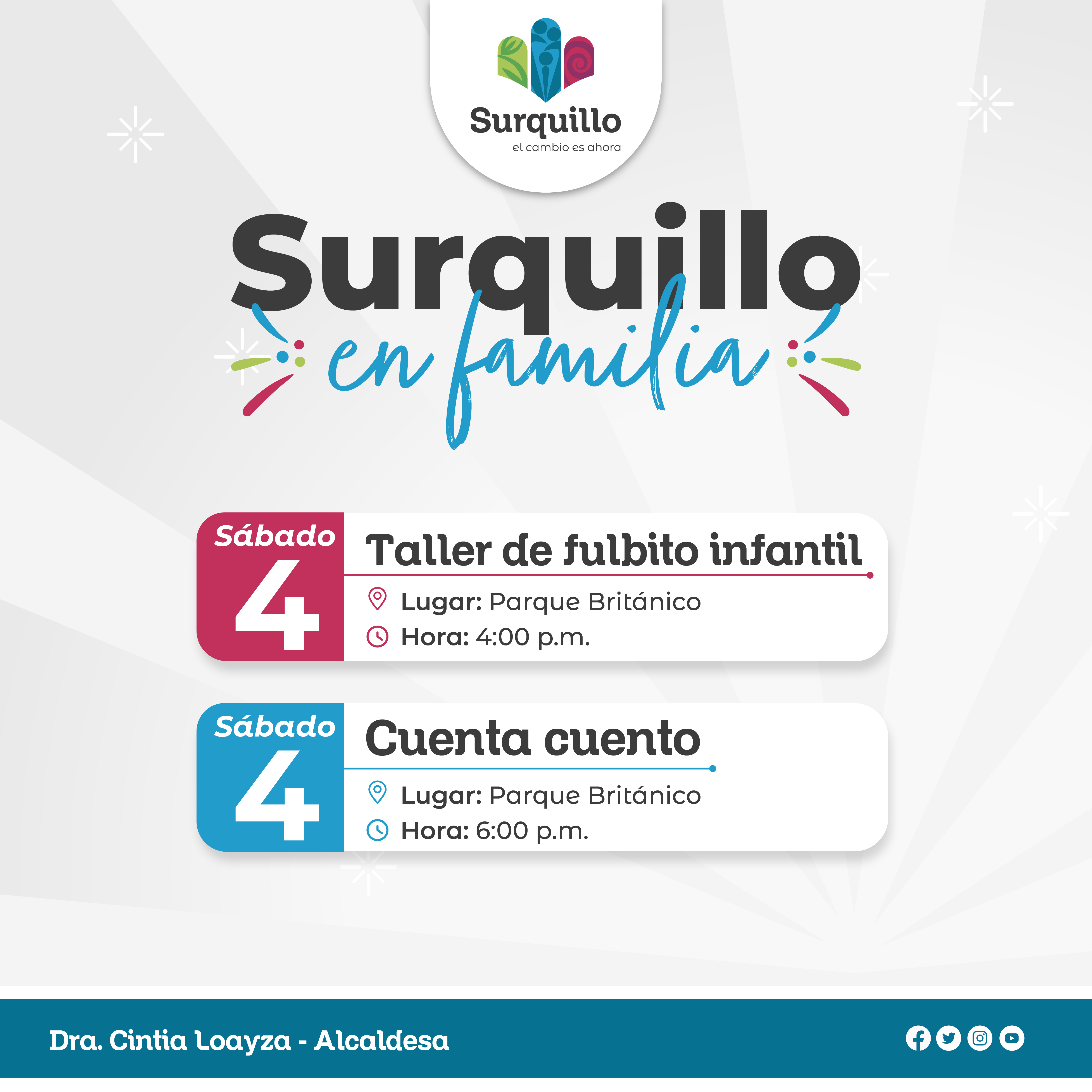 Agenda cultural semanal.