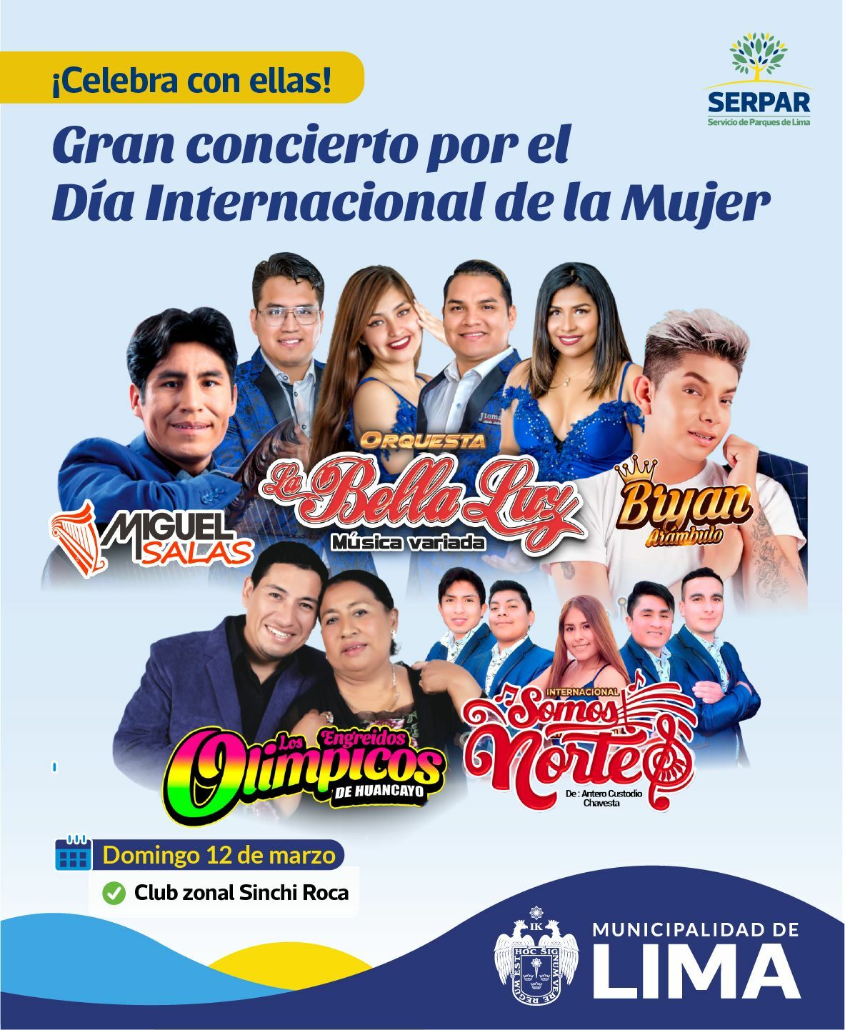 Gran concierto por el Día Internacional de la Mujer en el Club Zonal Sinchi Roca