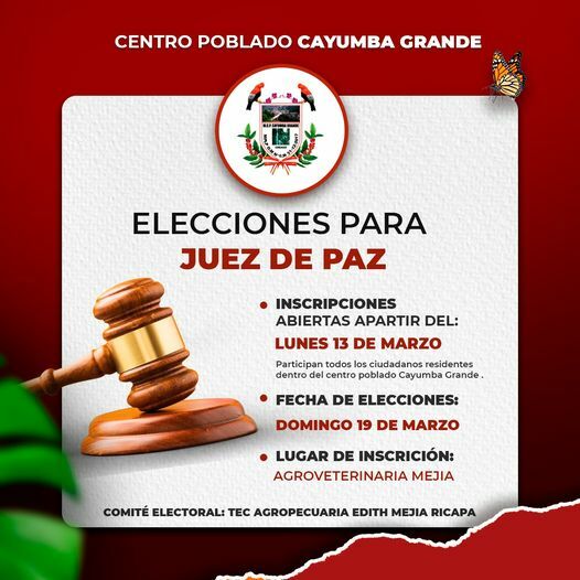 Elecciones para Juez de Paz - Cayumba