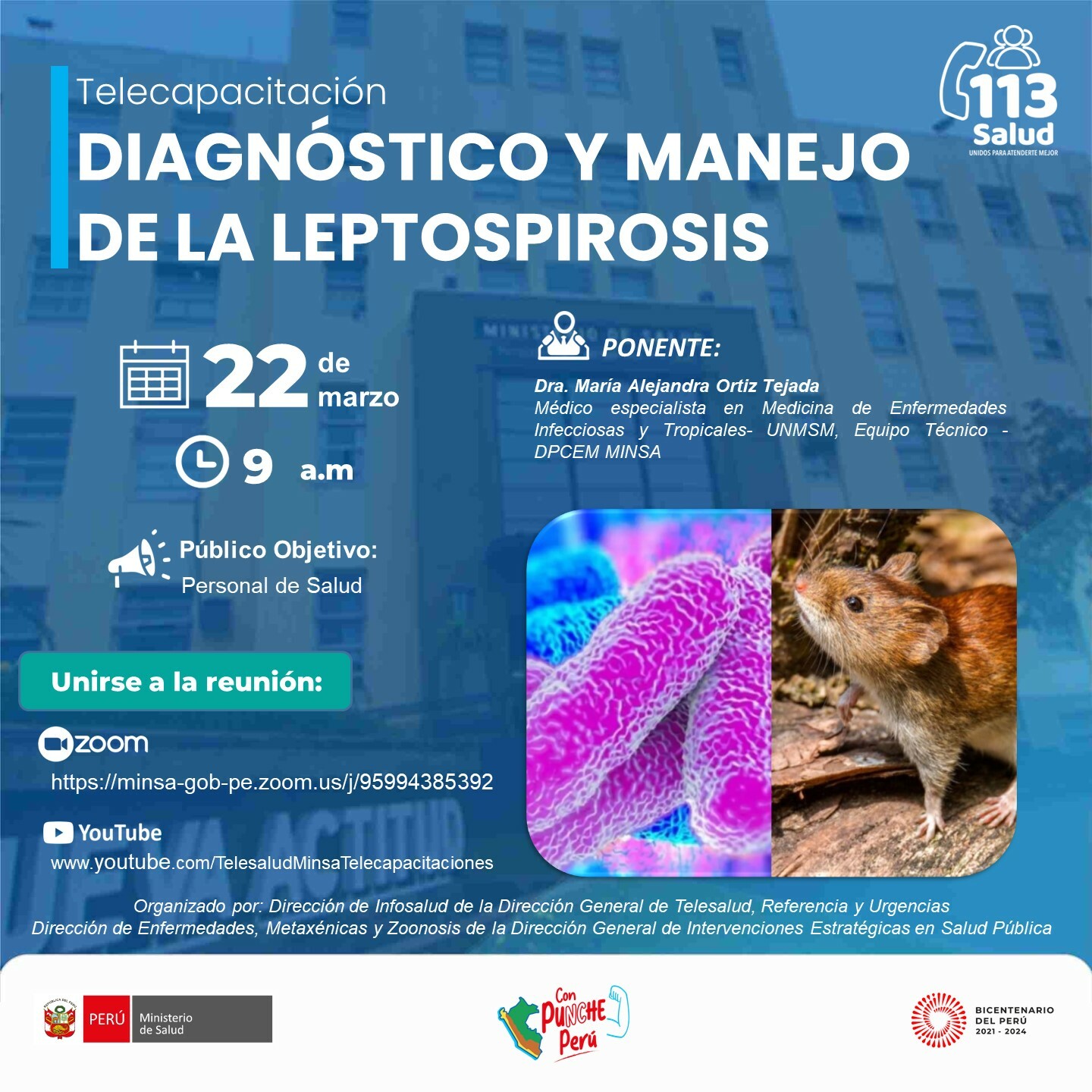 Telecapacitación: DIAGNÓSTICO Y MANEJO DE LA LEPTOSPIROSIS