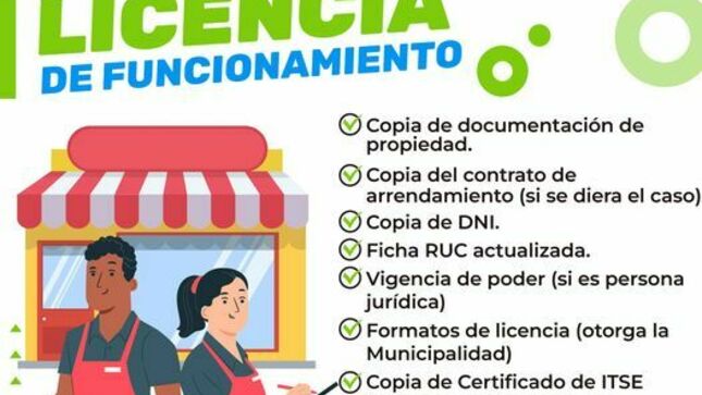 LICENCIA DE FUNCIONAMIENTO 
¡Atención, vecino Subtanjallino! Obtén tu Licencia de Funcionamiento, te brindamos cada uno de los requisitos para que la obtengas, acércate a la