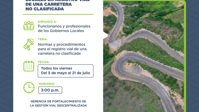 Información sobre la Asistencia técnica virtual: Registro vial de una carretera no clasificada