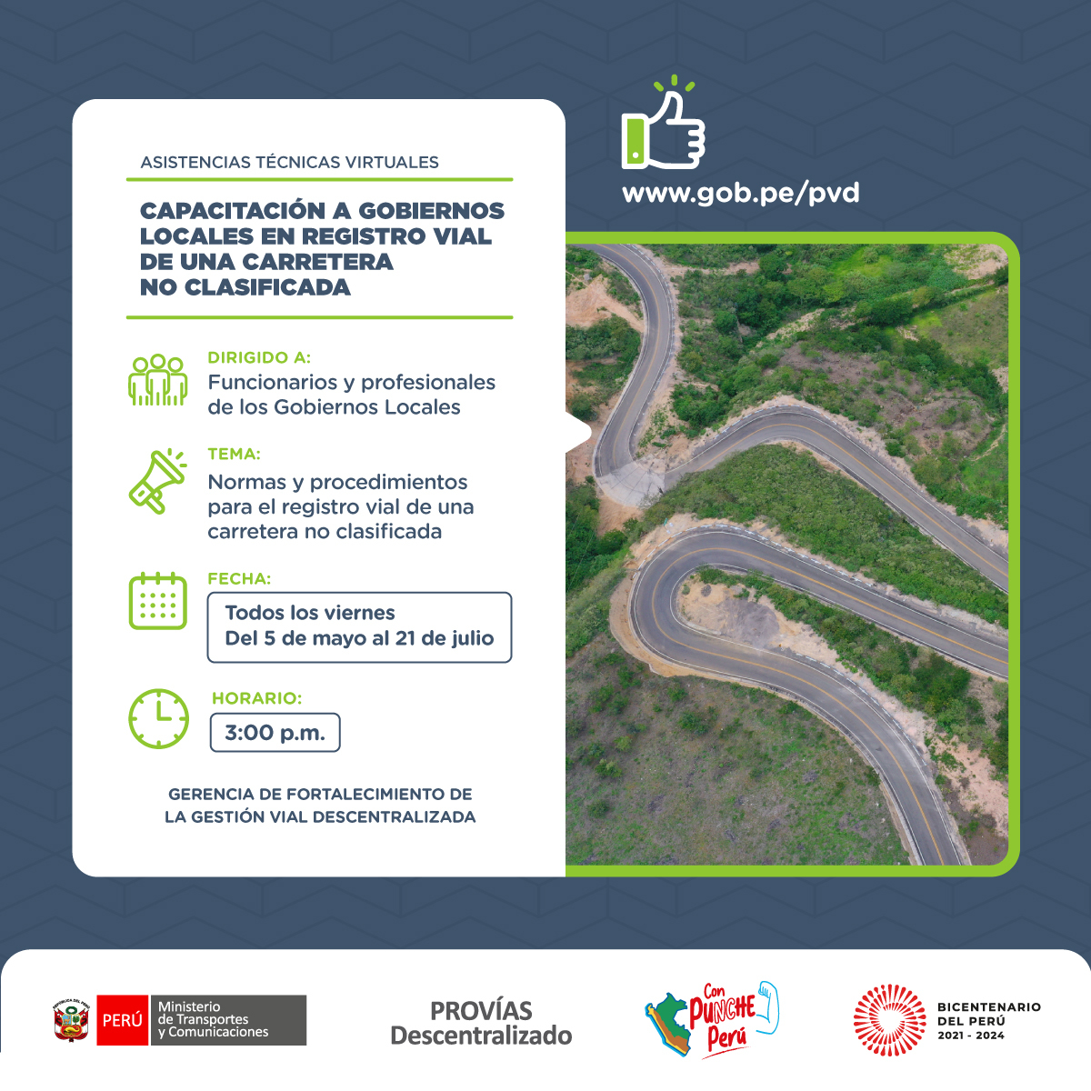 Asistencia técnica virtual: Registro vial de una carretera no clasificada