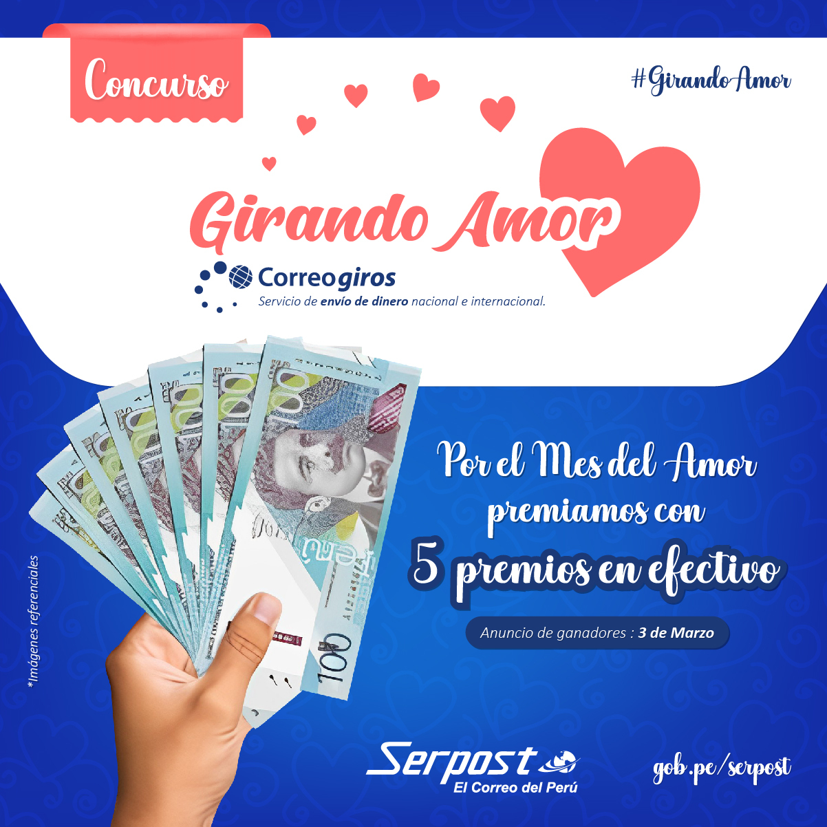 Por el mes de amor, sortemos S/ 500 en efectivo