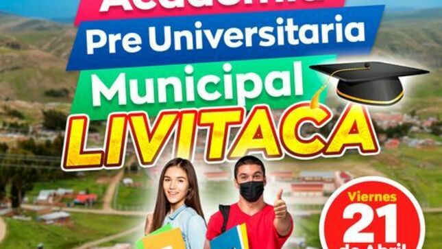 📣🧑‍🎓👩‍🎓𝗚𝗥𝗔𝗡 𝗟𝗔𝗡𝗭𝗔𝗠𝗜𝗘𝗡𝗧𝗢 𝗘 𝗜𝗡𝗜𝗖𝗜𝗢
📍𝗔𝗖𝗔𝗗𝗘𝗠𝗜𝗔 𝗣𝗥𝗘 𝗨𝗡𝗜𝗩𝗘𝗥𝗦𝗜𝗧𝗔𝗥𝗜𝗔 𝗠𝗨𝗡𝗜𝗖𝗜𝗣𝗔𝗟 𝗟𝗜𝗩𝗜𝗧𝗔𝗖𝗔 𝟮𝟬𝟮𝟯
✅La educación es primero.
📆Fecha: Viernes 21 de abril de 2023
⏰Hora: 09:30 am.
📌Lugar: Plaza de Armas de Livitaca
𝑳𝒊𝒄. 𝑨𝒅𝒎. 𝑹𝑰𝑪𝑯𝑨𝑹 𝑩𝑬𝑳𝑳𝑰𝑫𝑶 𝑼𝑮𝑨𝑹𝑻𝑬
𝑨𝑳𝑪𝑨𝑳𝑫𝑬
“𝑮𝑶𝑩𝑰𝑬𝑹𝑵𝑶 𝑪𝑶𝑵 𝑫𝑬𝑪𝑰𝑺𝑰Ó𝑵 𝒀 𝑫𝑬𝑺𝑨𝑹𝑹𝑶𝑳𝑳𝑶”
#munilivi
#LIVITACA