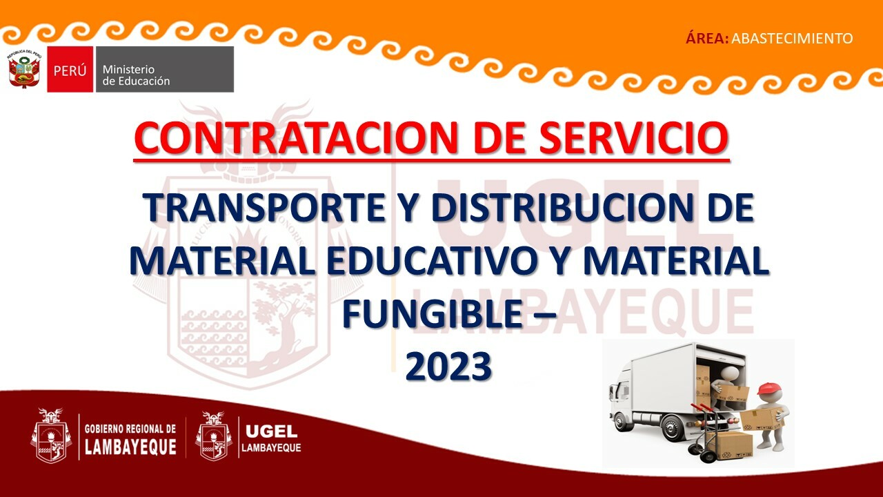 CONTR. TRANSP. DiSTRIBUCION DE MATERIAL EDUCATIVO Y MATERIAL FUNGIBLE –  2023