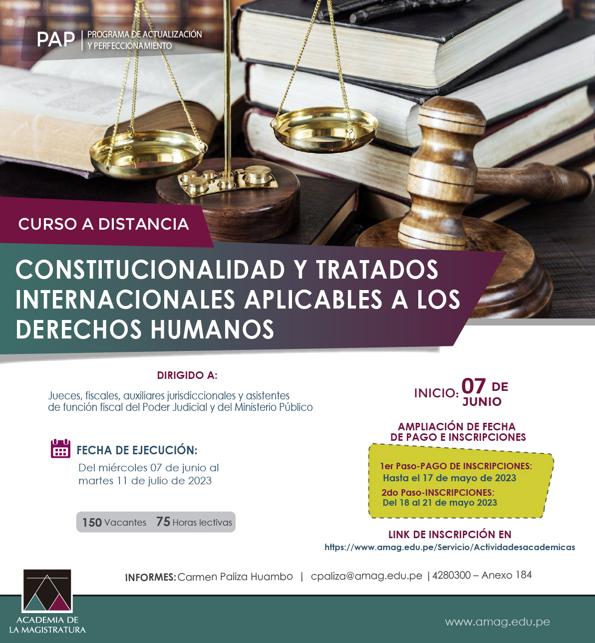 Curso a distancia “Constitucionalidad y Tratados Internacionales aplicables a los Derechos Humanos”