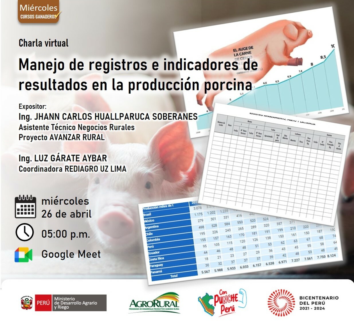 Manejo de registros e indicadores de resultados en la producción porcina