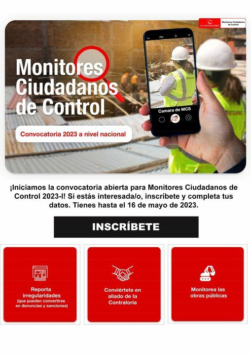 Convocatoria Abierta Para Monitores Ciudadanos De Control 2023-I