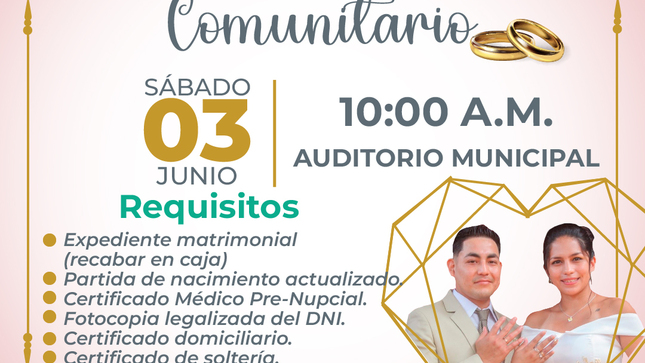 💍 ¡MATRIMONIO CIVIL COMUNITARIO! 💍